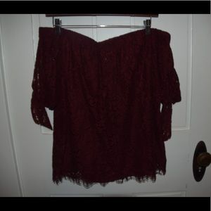 Francesca’s off the shoulder lace top